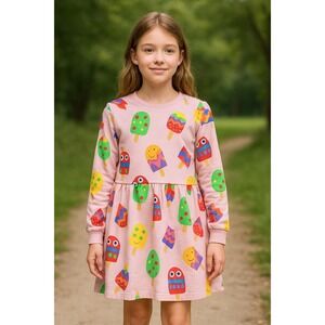 Stella McCartney Kids Ice Cream Print Jersey Dress Size‎ 10Y Cotton multi color